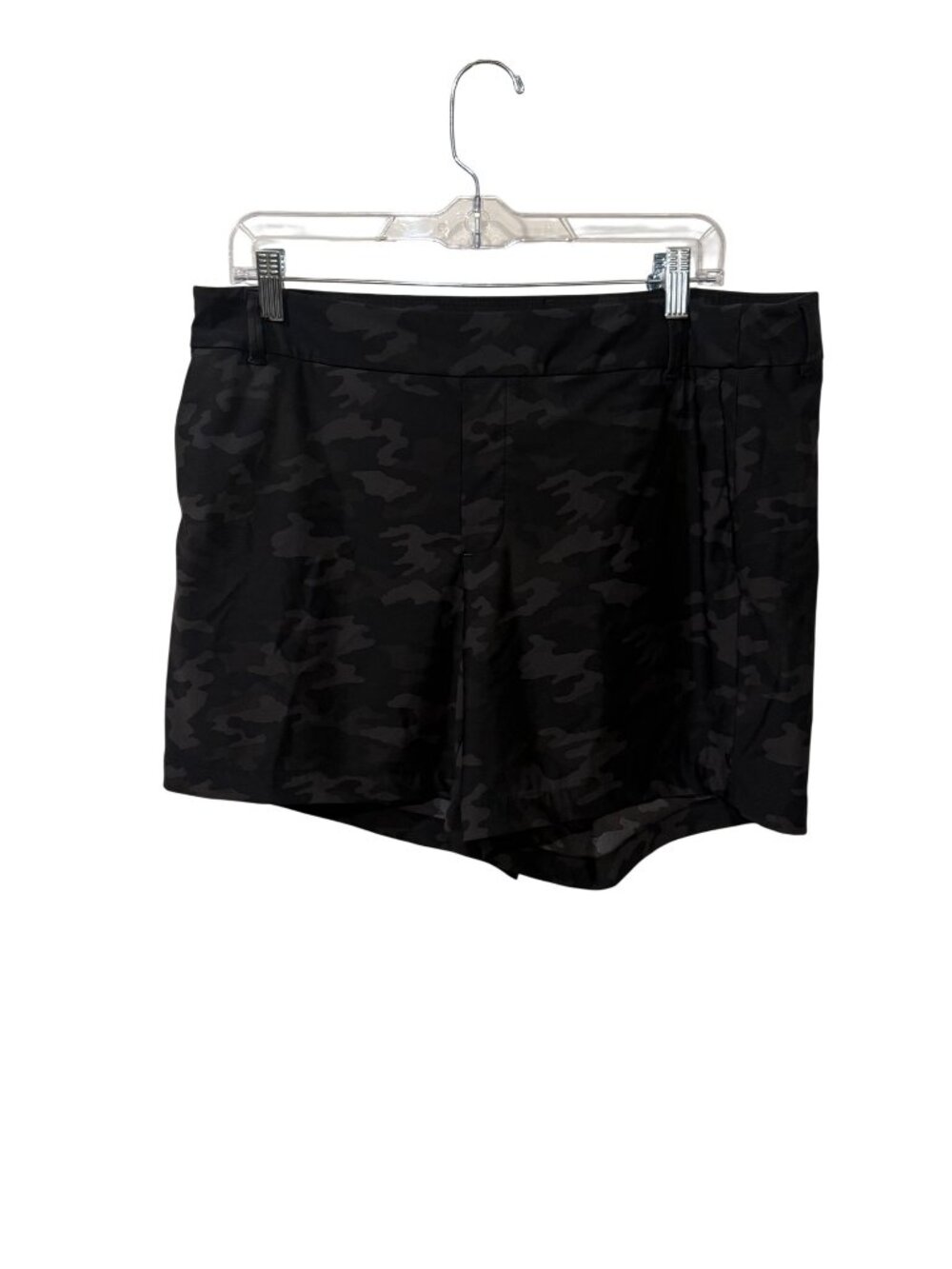 Spanx Black Camo Print Shorts XL Nylon Stretch Blend